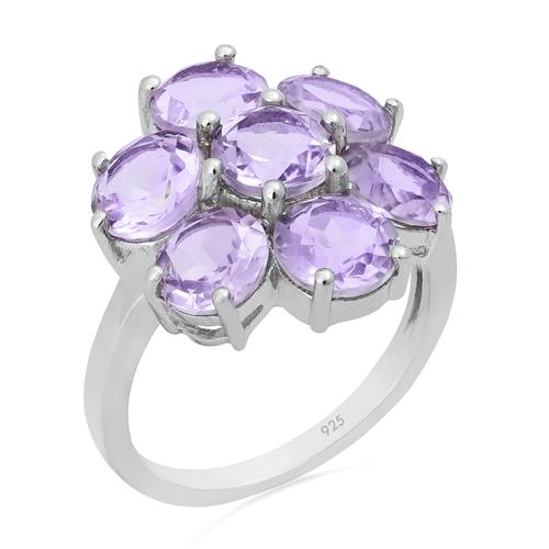 BUY REAL PINK AMETHYST GEMSTONE FLOWER RING IN 925 SILVER